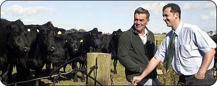 Duff is on the left with Mark Turnbull, of Turnbulls' butchers, Alnwick.