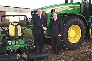 Richard Johnson (left) and Alec McKee at the John Deere Limited headquarters in Langar, Nottingham.