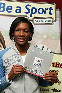 There are 15 sports star endorsed recipes in the book - Tessa Sanderson's is the 'Asian-Style Beef Noodles' and Ashia Hansen's is the 'Portobello Mushrooms with Beef and Aubergine'