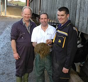 Michael and John Metcalf with centre, ARN's Ian Brown