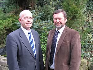 Jim Fleming, retiring chairman (left) and Van Grinderachter guest speaker at the annual meeting.