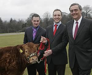 Crawford brothers, Stephen (left) and Raymond (centre), with the Duke of Westminster